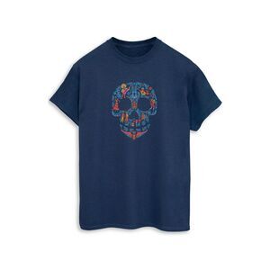Coco Mens Skull Cotton T-Shirt / Navy Blue